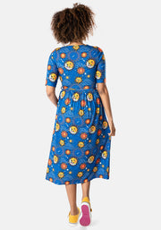 Khaleesi Sun & Moon Print Midi Dress