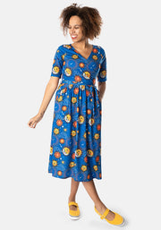 Khaleesi Sun & Moon Print Midi Dress