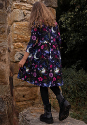 Children's Bat Floral Print Dress (Selvina)