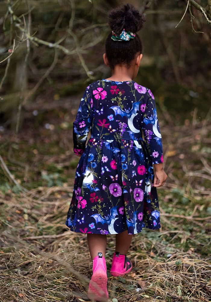 Children's Bat Floral Print Dress (Selvina)