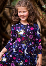 Children's Bat Floral Print Dress (Selvina)