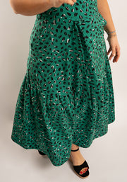 Kirbie Scribble Print Tiered Hem Cotton Midaxi Dress