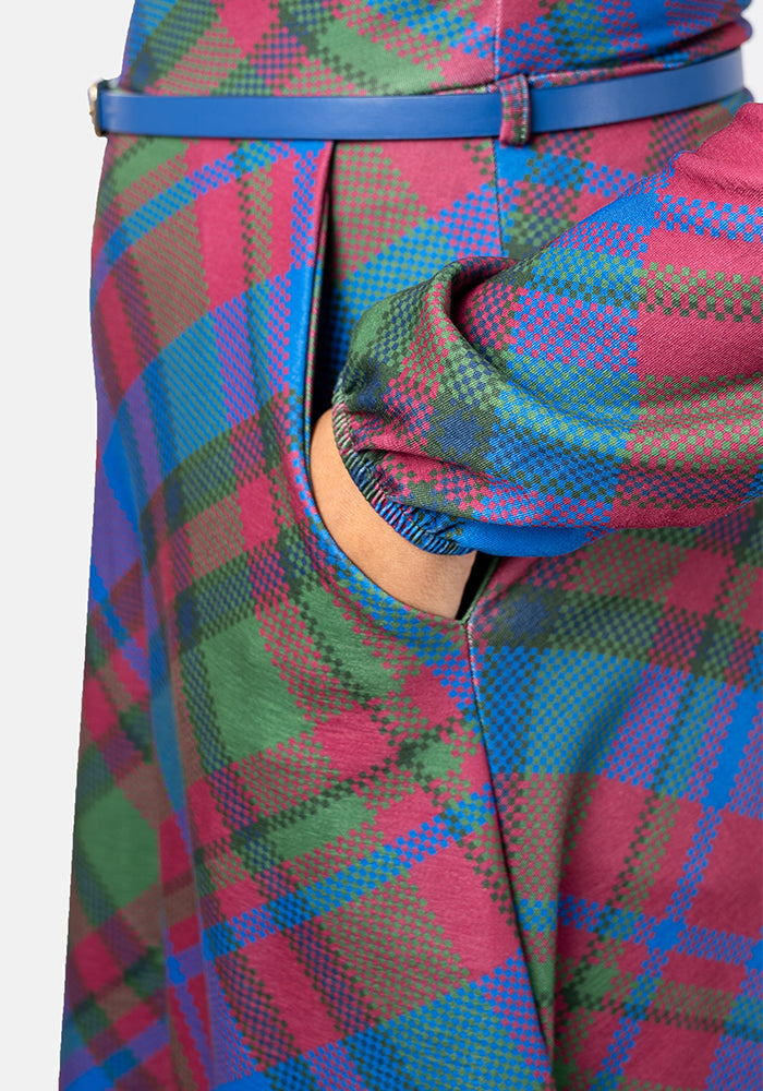 Kirby Winter Check Print Midi Dress