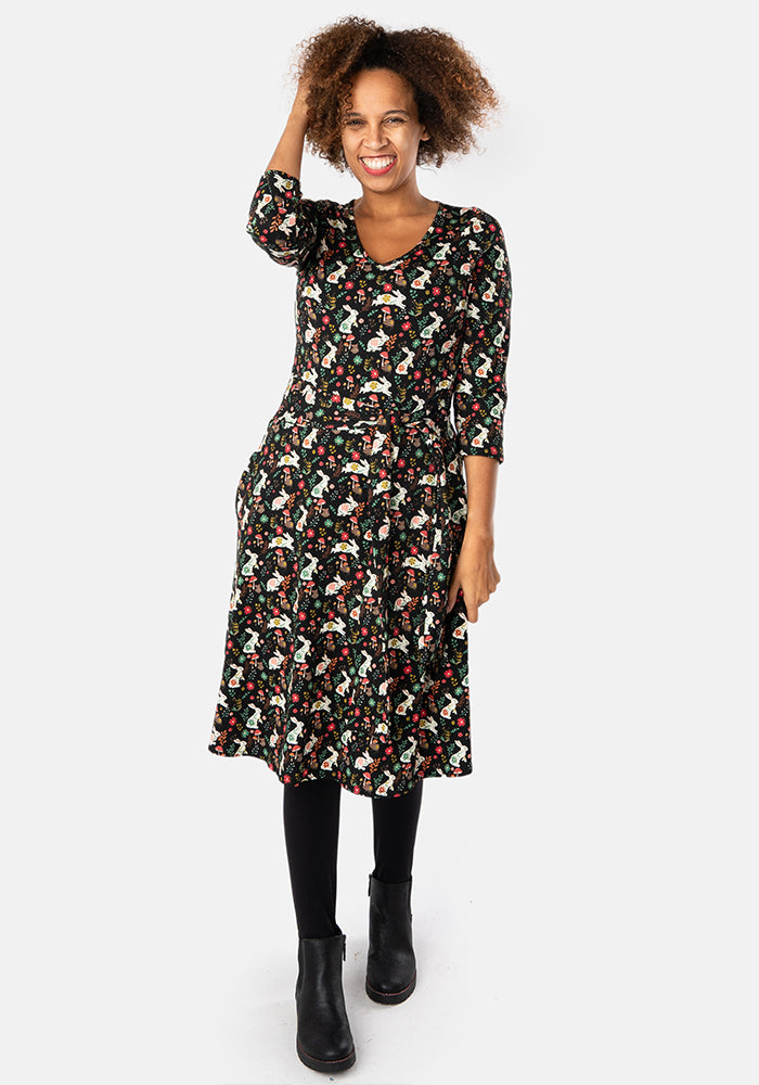 Kit Conversational Rabbit Print Cotton Dress