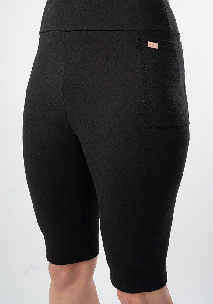 Eighth angle of Kiva Black Cycling Shorts