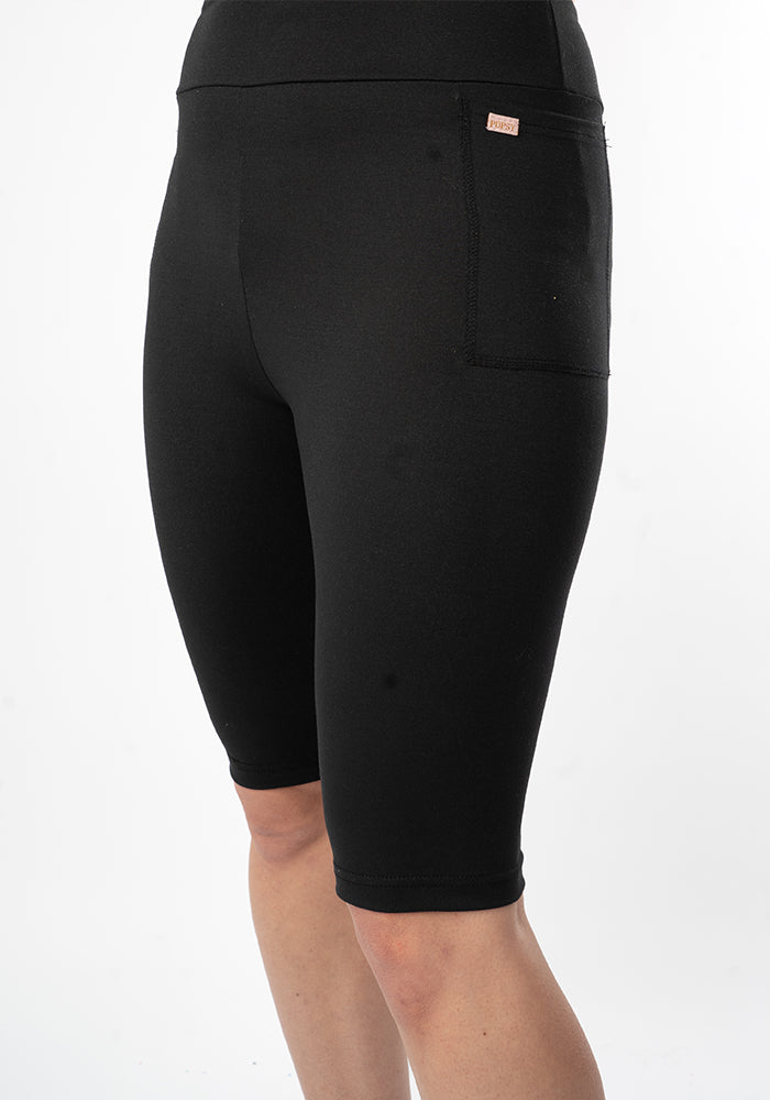 Third angle of Kiva Black Cycling Shorts