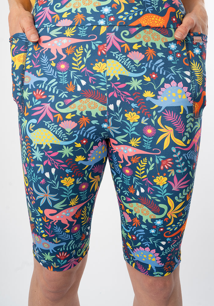 Eleventh angle of Kiva Dinosaur Print Cycling Shorts