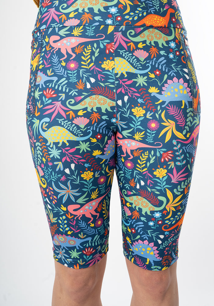Eighth angle of Kiva Dinosaur Print Cycling Shorts