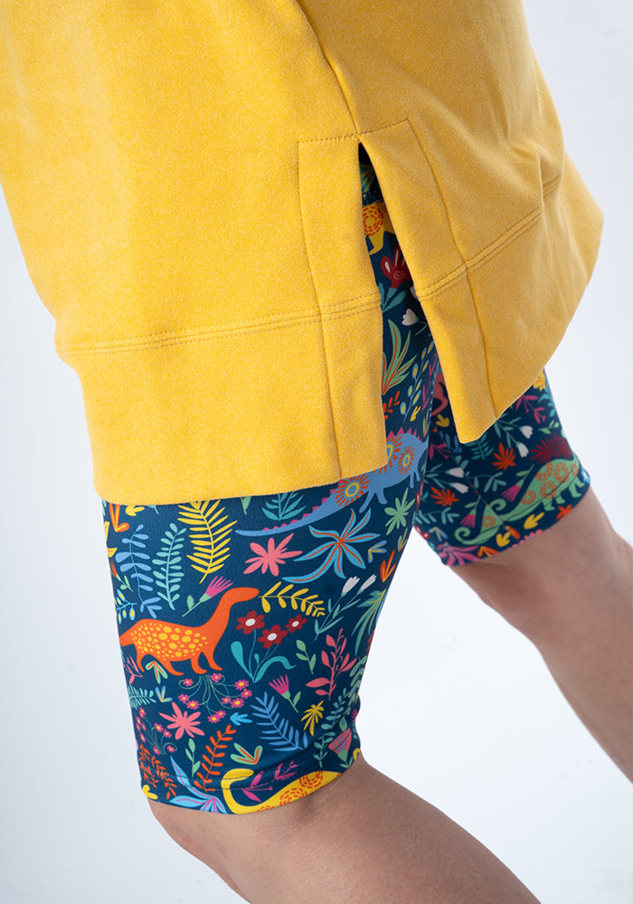 Sixth angle of Kiva Dinosaur Print Cycling Shorts