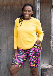 Kiva Pink Animal Print Cycling Shorts