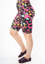 Kiva Pink Animal Print Cycling Shorts
