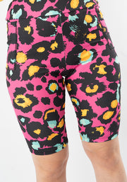 Kiva Pink Animal Print Cycling Shorts