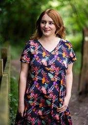 Klay Hidden Toucan Print Trapeze Dress