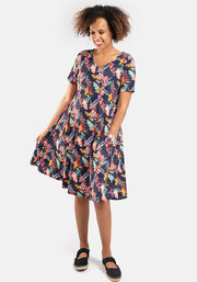 Klay Hidden Toucan Print Trapeze Dress