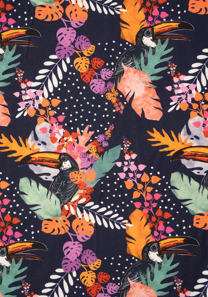 Klay Hidden Toucan Print Trapeze Dress