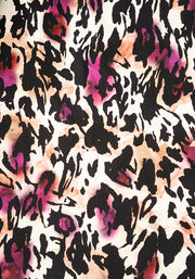 Zola Watercolour Animal Print Cotton Bubble Hem Top