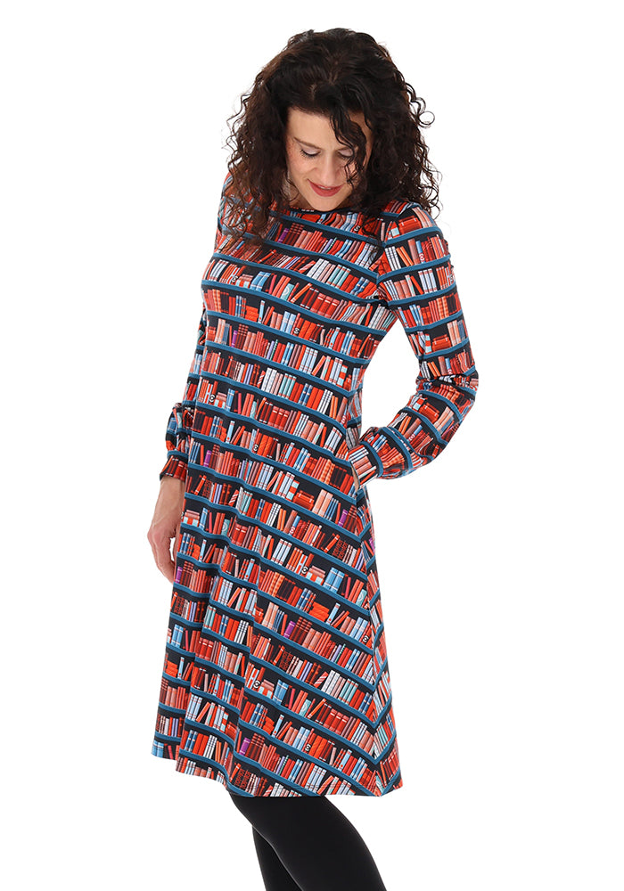 Kova Book Shelf Print Cotton Dress