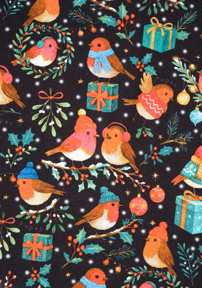 Children's Robins Print Cotton Dress (Jove)