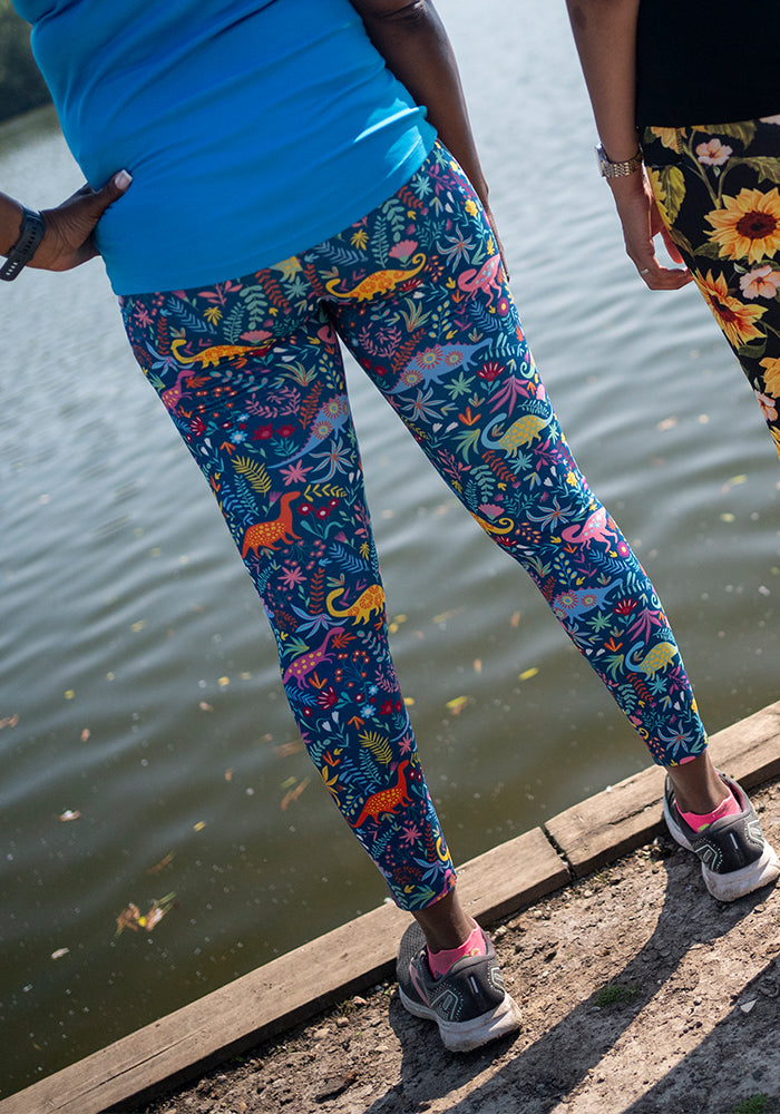 Twelfth angle of Rene Dinosaur Print Popsy Leggings