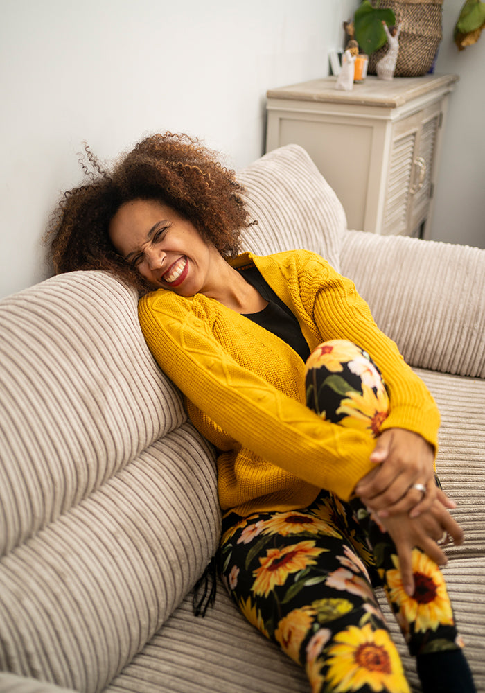 Fifteenth angle of Rene Sunflower Print Popsy Leggings