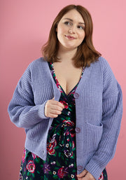 Lilac Ribbed Cardigan