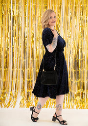 Luxe Navy Sparkle Swing Dress