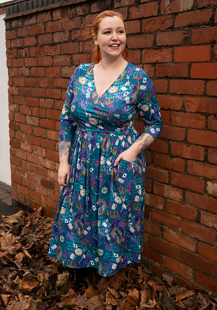 Third angle of Lacie Looking Glass Print Midi Dress