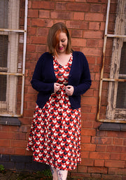 Landon Geese In A Row Print Cotton Midi Dress