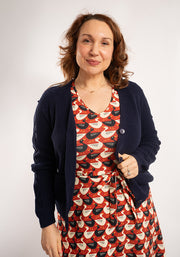 Landon Geese In A Row Print Cotton Midi Dress