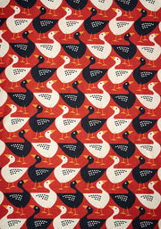 Landon Geese In A Row Print Cotton Midi Dress