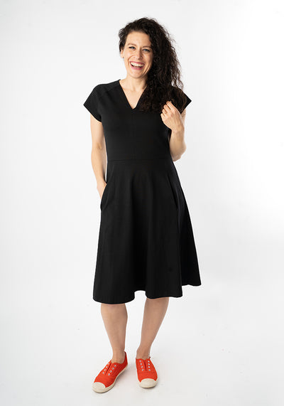 Lane Black Cotton Dress