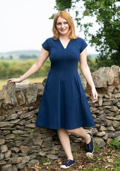 Lane Navy Cotton Dress