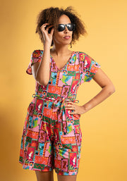 Lani Jungle Patchwork Print Playsuit