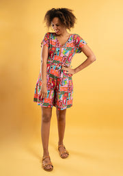 Lani Jungle Patchwork Print Playsuit