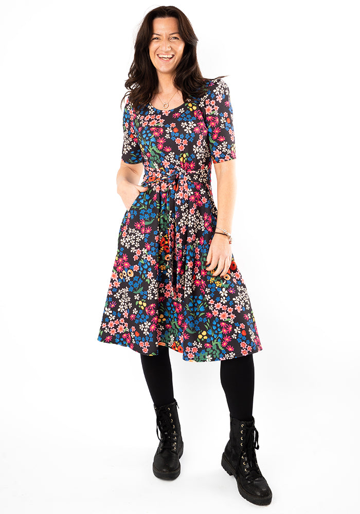 Fourth angle of Laraine Floral Print Full Skirt Dress