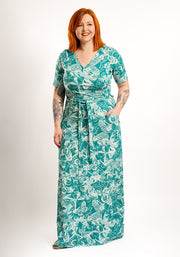 Laraline Butterfly Stencil Print Cotton Maxi Dress