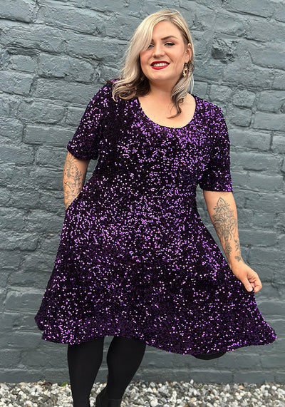 Laretta Purple Sequin Dress