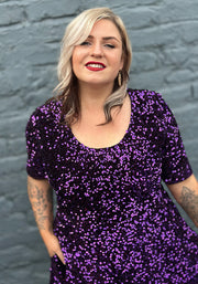 Laretta Purple Sequin Dress