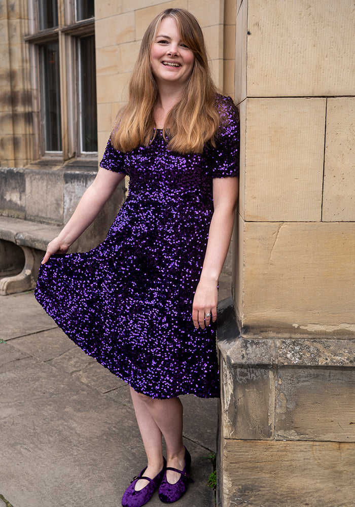 Laretta Purple Sequin Dress