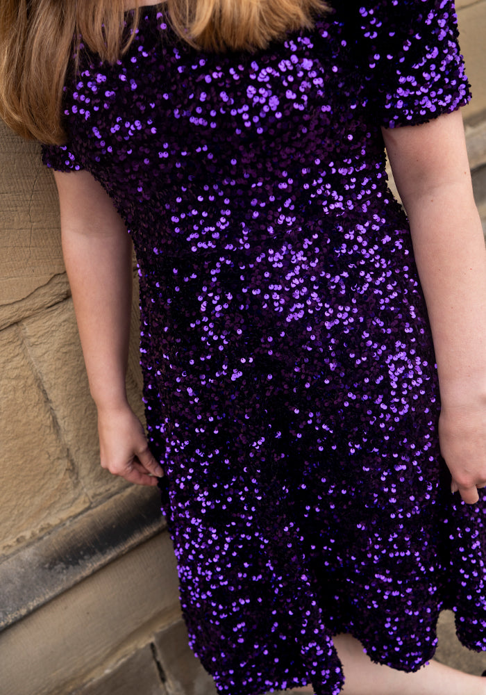 Laretta Purple Sequin Dress