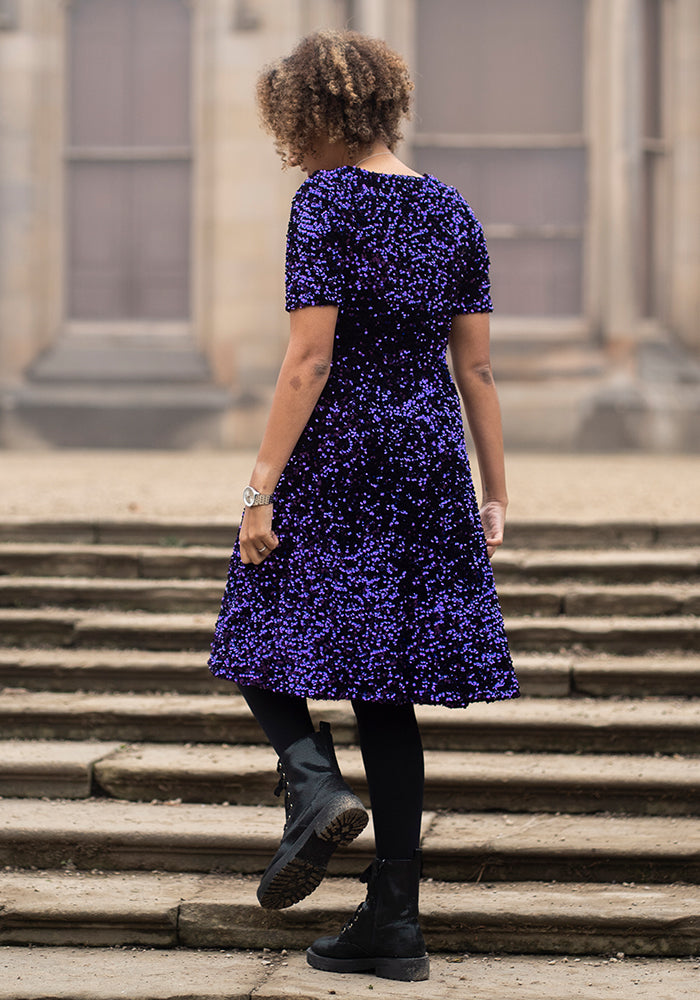 Laretta Purple Sequin Dress