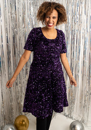 Laretta Purple Sequin Dress