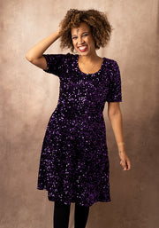 Laretta Purple Sequin Dress