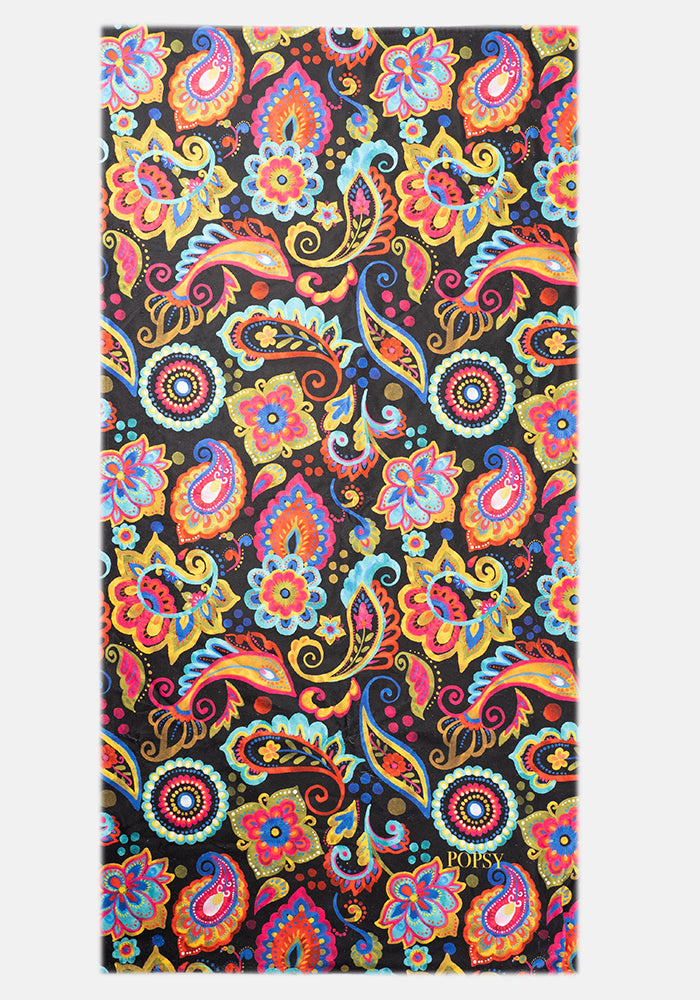 Front view of Large Painted Paisley Print Towel