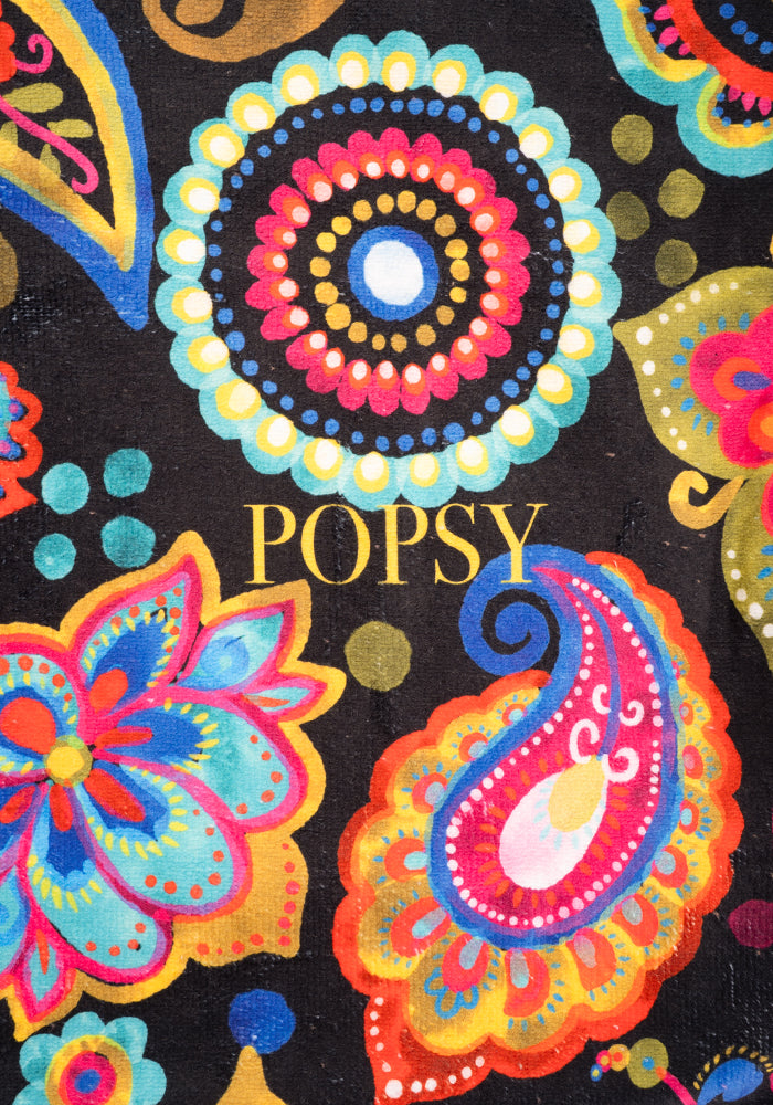 Second angle of Large Painted Paisley Print Towel