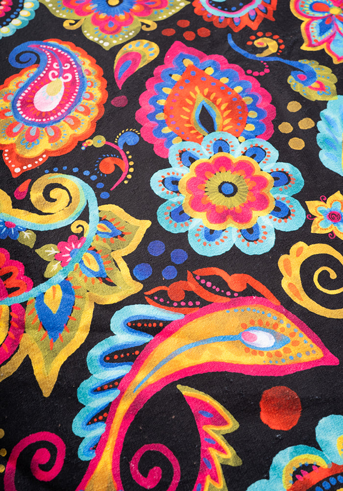 Fourth angle of Large Painted Paisley Print Towel