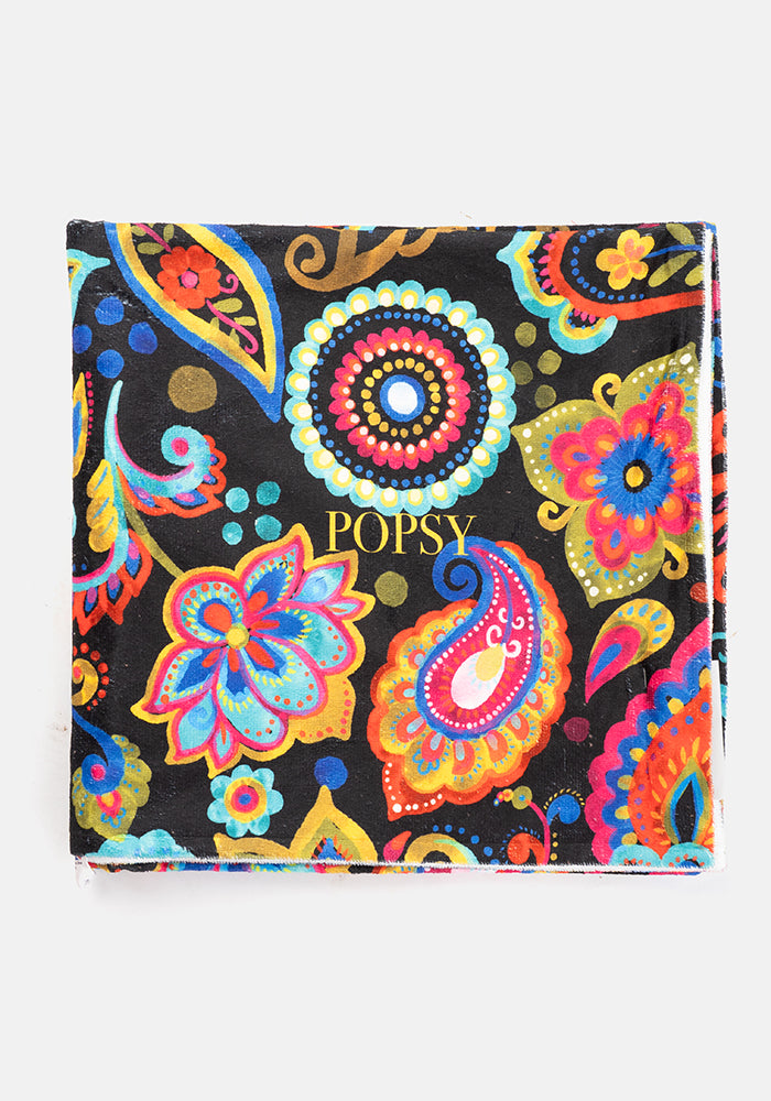 Third angle of Large Painted Paisley Print Towel
