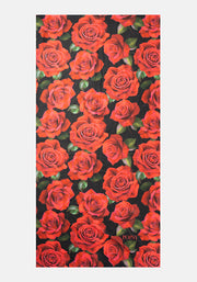 Large Red Rose Print Towel