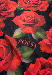 Large Red Rose Print Towel