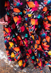 Laurie Fall Leaves Print Cotton Midaxi Dress